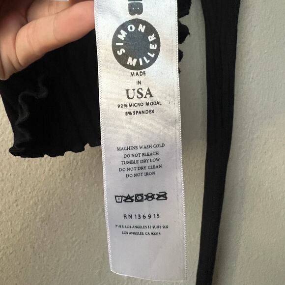 Simon Miller Vedado Black Ribbed One Shoulder Top Size XS - Picture 4 of 4